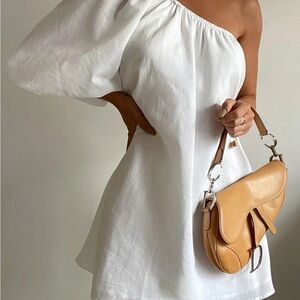 Cotton White One-Shoulder Dress